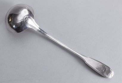 null Very large silver ladle model with nets, later monogrammed
Cambrai, around 1760
Master...