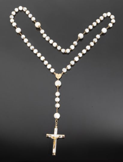 Antique rosary in 18K (750°/°°) yellow gold...