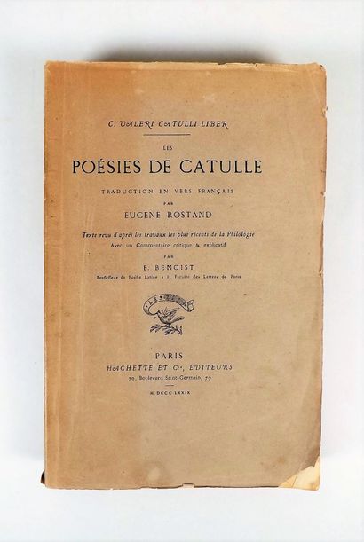 null CATULLE (Valère). Les poésies de Catulle. Paris, Hachette (Imp. Louis Perrin...