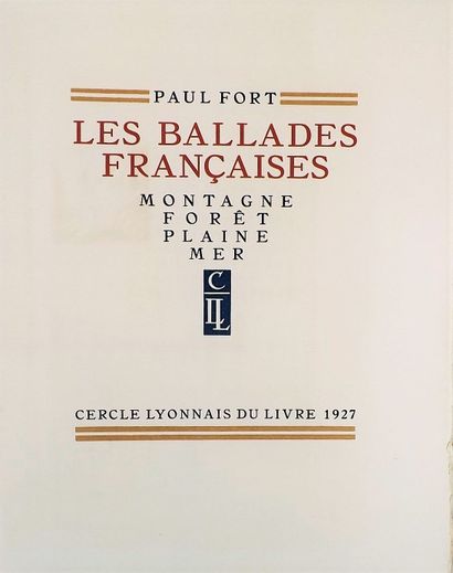 null CERCLE LYONNAIS DU LIVRE - SCHMIED (F.L.) - FORT (P). Les Ballades Françaises....