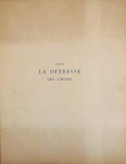 null SCHULZ (Léon). In the distress of things. Suite of original woodcuts with poetic...