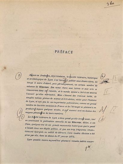 null Manuscrit - NIEPCE (L). PREFACE DU POLYPTIQUE DE L'EGLISE COLLEGIALE DE ST....