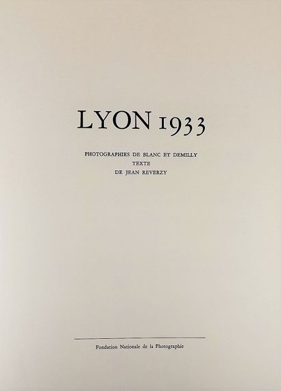 null Photograph - BLANC ET DEMILLY. Lyon, 1933. Album of photographs, text by Jean...