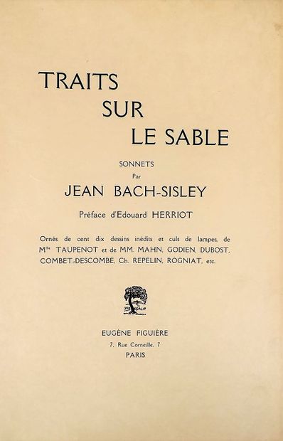null BACH-SISLEY (Jean). Lines on the sand. Sonnets. Preface by Edouard Herriot....