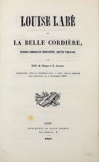 null MAYER -LACROIX. Louise Labé ou la belle Cordière. 1847. In-8, demi-chagrin brun,...
