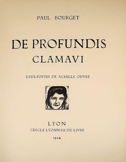null CERCLE LYONNAIS DU LIVRE - BOURGET (Paul). De profundis clamavi. Lyon, 1924....