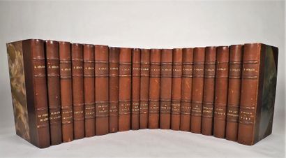 null BERAUD (H). OEUVRES DIVERSES. 19 volumes in-8, demi basane brune, t. dorée,...