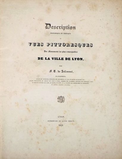 null JOLIMONT. (F.-T. de). Description Historique et Critique et Vues Pittoresques...