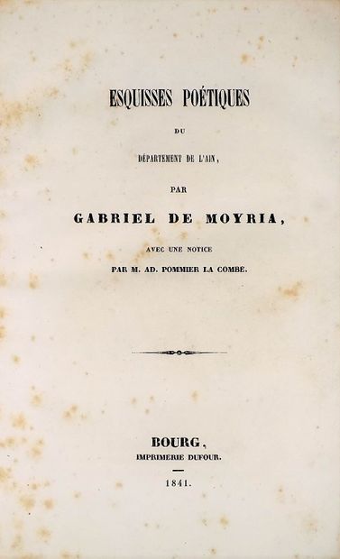 null MOYRIA (Gabriel de). Marinella. 1829. In-8, half red basane, smooth spine decorated...