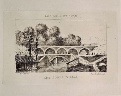 null VIBERT (Tony). All the Historical Monuments around Lyon. 100 etchings (Lyon,...