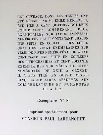 null [COLLECTIF] - ECRIT A LYON. Lyon, H. Lardanchet, 1943. 
Grand in-4°, maroquin...