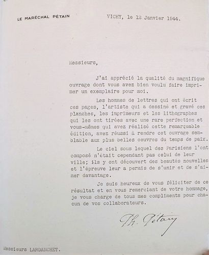 null [COLLECTIF] - ECRIT A LYON. Lyon, H. Lardanchet, 1943. 
Grand in-4°, maroquin...