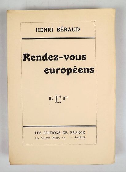 BERAUD (H). RENDEZ-VOUS EUROPEEN. Paris,...