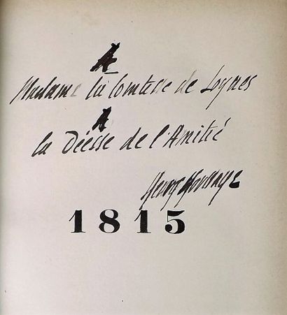 null HOUSSAYE (H). 1815 Waterloo. Paris, Perrin, 1898. In-4°, maroquin acajou, large...