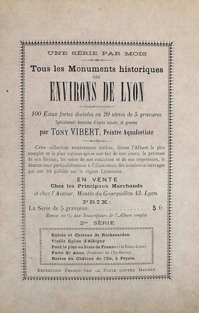 null VIBERT (Tony). Tous les Monuments Historiques des environs de Lyon. 100 eaux-fortes...