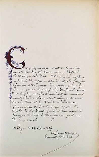 null Manuscrit - NIEPCE (Léopold). ARTICLES ET NOTICES. 1879-1880. In folio de 20...