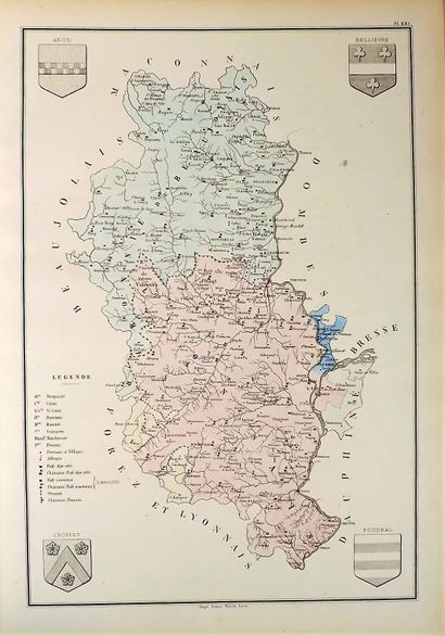 null DEBOMBOURG (Georges). Atlas historique du département actuel du Rhône, publié...