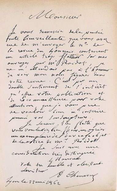 null Manuscrit - CHENAVARD (Antoine). Textes manuscrits et imprimés concernant Antoine...