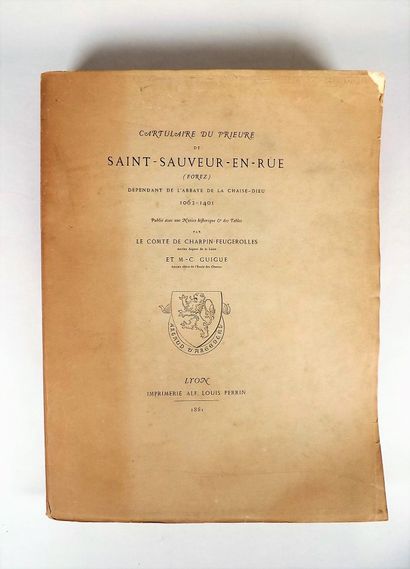 null CHARPIN-FEUGEROLLES (Cte de) - GUIGUE (M.C.). Cartulary of the Priory of Saint-Sauveur-en-Rue...