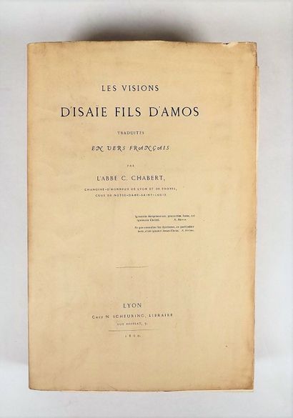 null CHABERT (Abbé C.). Les visions d'Isaie Fils d'Amos, traduites en vers français....