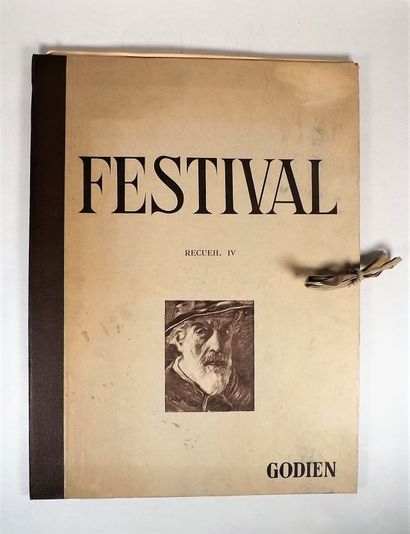 null GODIEN. Festival. Tome 1. Ex. numéroté avec envoi. In folio en feuilles. Dans...