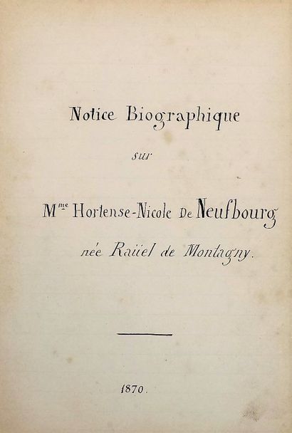 null Manuscript - [VARAX (de)]. The castles of the ancestors of my daughter Agarithe...