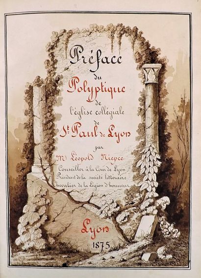 null Manuscript - NIEPCE (L). PREFACE OF THE POLYPTYCH OF THE COLLEGIATE CHURCH OF...