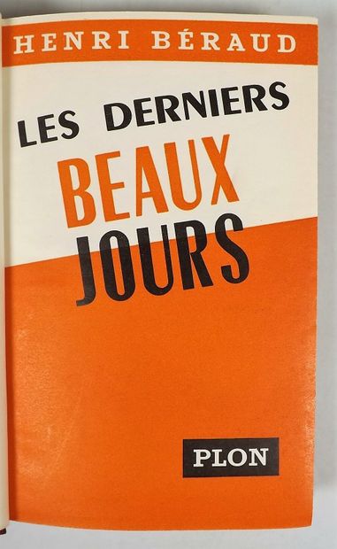 BERAUD (H). LES DERNIERS BEAUX JOURS. Paris,...