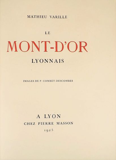 null COMBET-DESCOMBES (P) - VARILLE (M). Le Mont-d'Or lyonnais. Images. Lyon, Pierre...