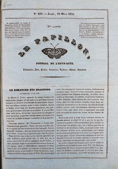 null PAPILLON (Le). Journal de l'entracte. Littérature, Arts, Poésie, Nouvelles,...