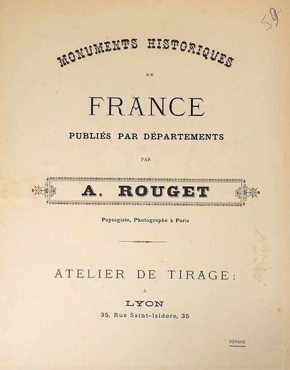 null Photograph - ROUGET (A). Historical monuments of France (Savoie). 1 red folder...
