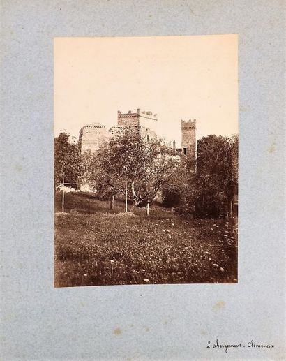 null Photographie - ROUGET (A). Châteaux de l'Ain. Coffret in-4°, s.d., demi chagrin...