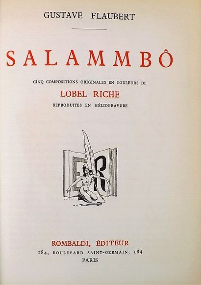 null FLAUBERT (G). Salammbô. Paris, Rombaldi, 1935. In-8, demi-chagrin cerise, dos...