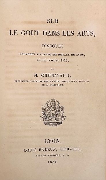 null CHENAVARD (A.M.). Voyage en Grèce et dans le Levant, fait en 1843-1844. Lyon,...