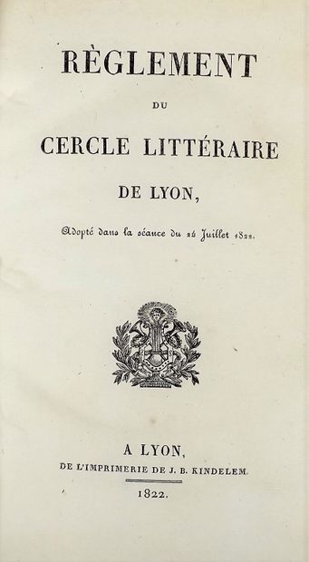 [TERME]. Cercle littéraire. Lyon, 1824-1830....