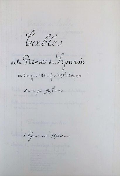 null REVUE DU LYONNAIS. Revue historique et littéraire. Lyon, 1835-1924. 
129 VOLUMES...