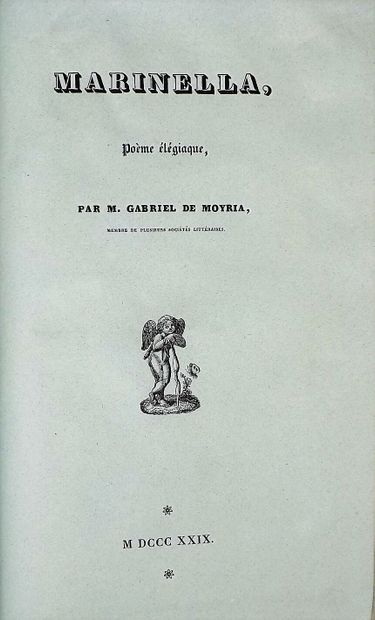null MOYRIA (Gabriel de). Marinella. 1829. In-8, half red basane, smooth spine decorated...