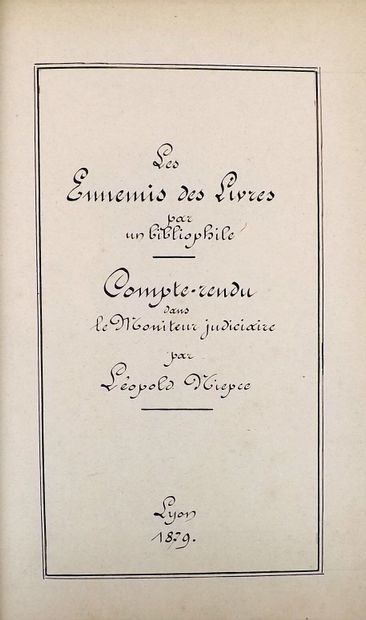 null Manuscrit - NIEPCE (Léopold). ARTICLES ET NOTICES. 1879-1880. In folio de 20...