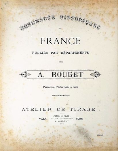 null Photograph - ROUGET (A). Historical Monuments of France (Drome). Binder in-4°,...