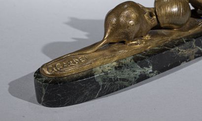 null D'après Georges GARDET (1863-1939)
Souris et coquille d'escargot 
Bronze doré...