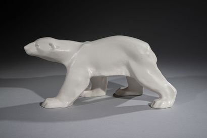 null Paul MILET (1870-1950)
Ours polaire marchant
Sculpture en porcelaine biscuit...
