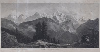 null Panorama de la Jungfrau
Monts légendés dans la marge supérieure
Lithographie,...