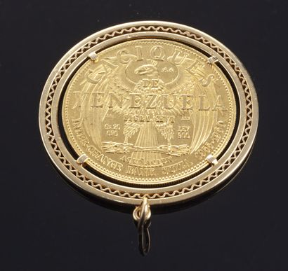 null Médaille en or 18K (750°/°°) Caciques de Venezuela, Guaicaipuro, 1955-1960,...
