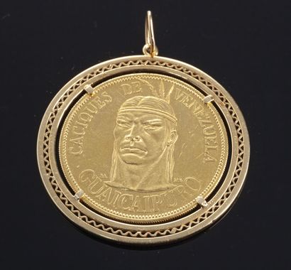 Médaille en or 18K (750°/°°) Caciques de...