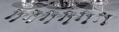 null Lot including :

Three large silver cutlery uniplat model, Marseille 1819-1838,...