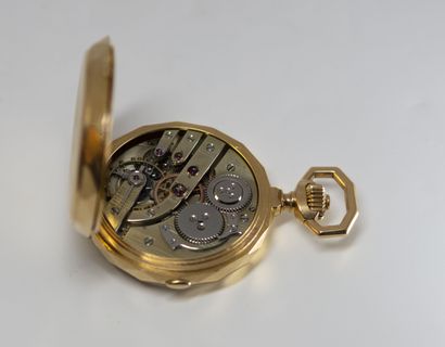 null Pocket watch with repeater in 18K (750°/°°) gold, mechanical movement with manual...