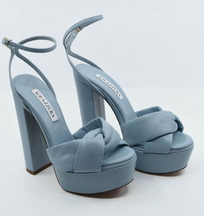 AQUAZURRA
Pair of sky blue leather nude shoes,...