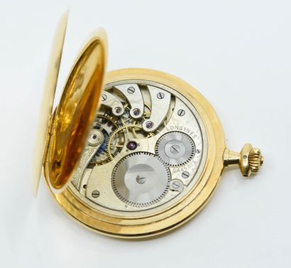 null LONGINES
Pocket watch, case in 18K (750°/°°) yellow gold, hand-wound mechanical...