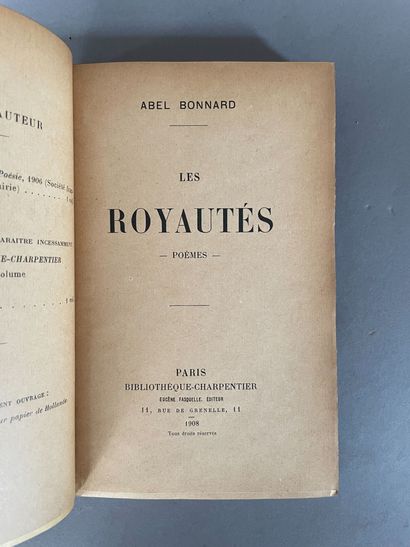 null BONNARD Abel, Les Familiers et les Royautés. Paris. Société française d'imprimerie...