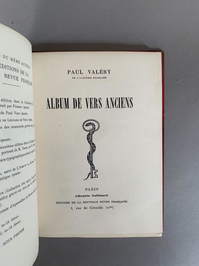 null VALERY Paul. Album de vers anciens. Paris. Gallimard. 1927. 1 volume in-8. Numéroté...